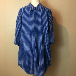 Men's guess jeans blue collared Plaid button up