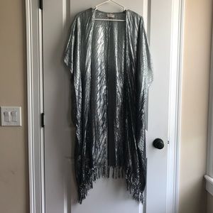 Free People Metallic Shimmer Kimono
