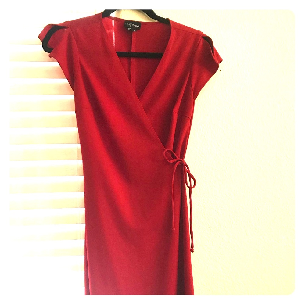 Classic red wrap dress