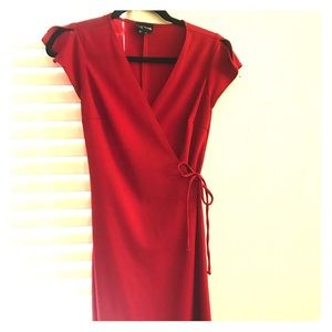Classic red wrap dress