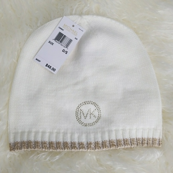 {LAST 1} Michael Kors cream& gold Beanie - Picture 3 of 3
