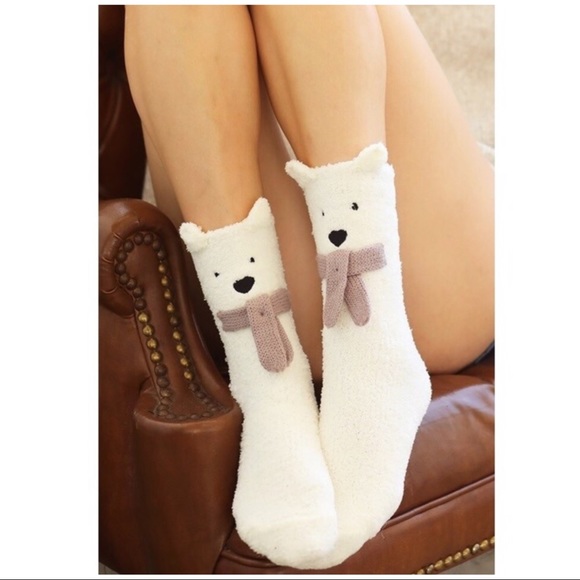 Fuzzy Bear Socks - Picture 3 of 4