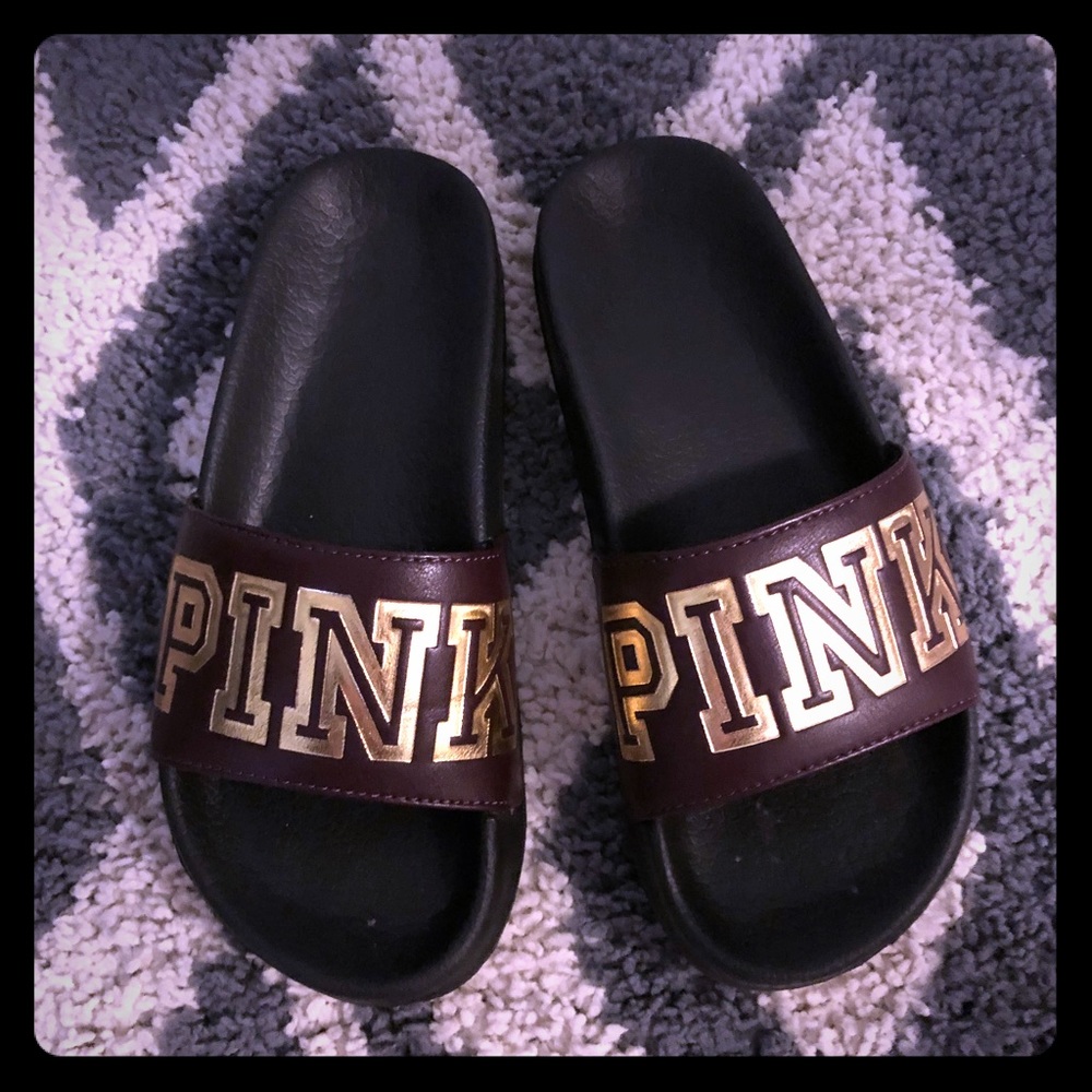 Pink slides wine and gold new!