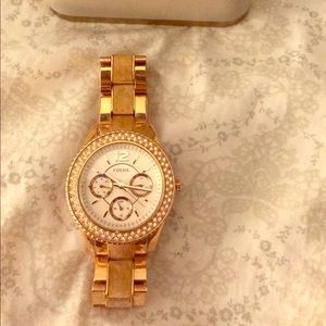 Women’s Fossil Watch with Gem stones