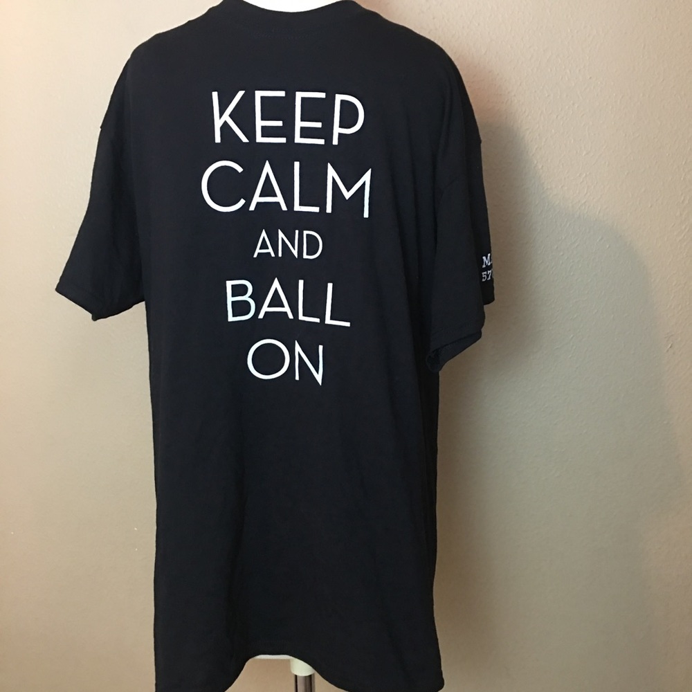 NWOT Boys "keep calm and ball on" tee black