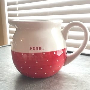 New! Rae Dunn Christmas red polka dot POUR. NWT!