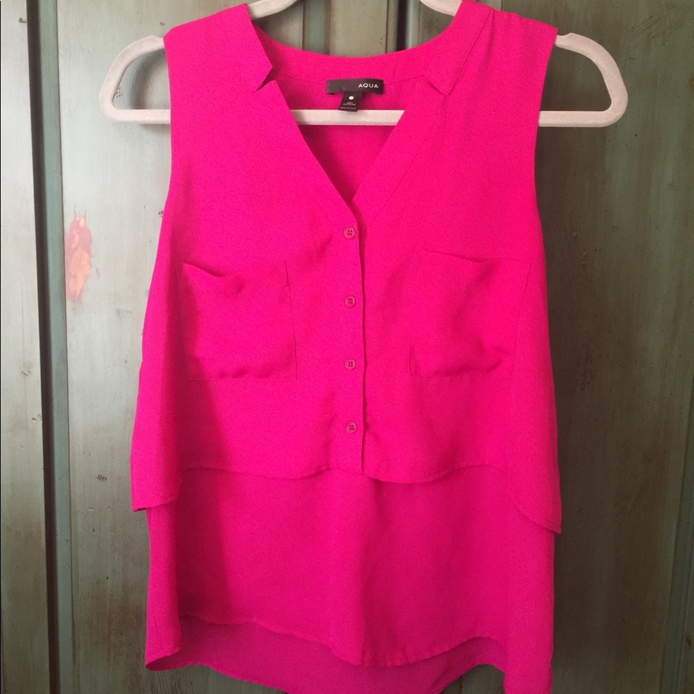 Aqua Sleeveless Blouse S