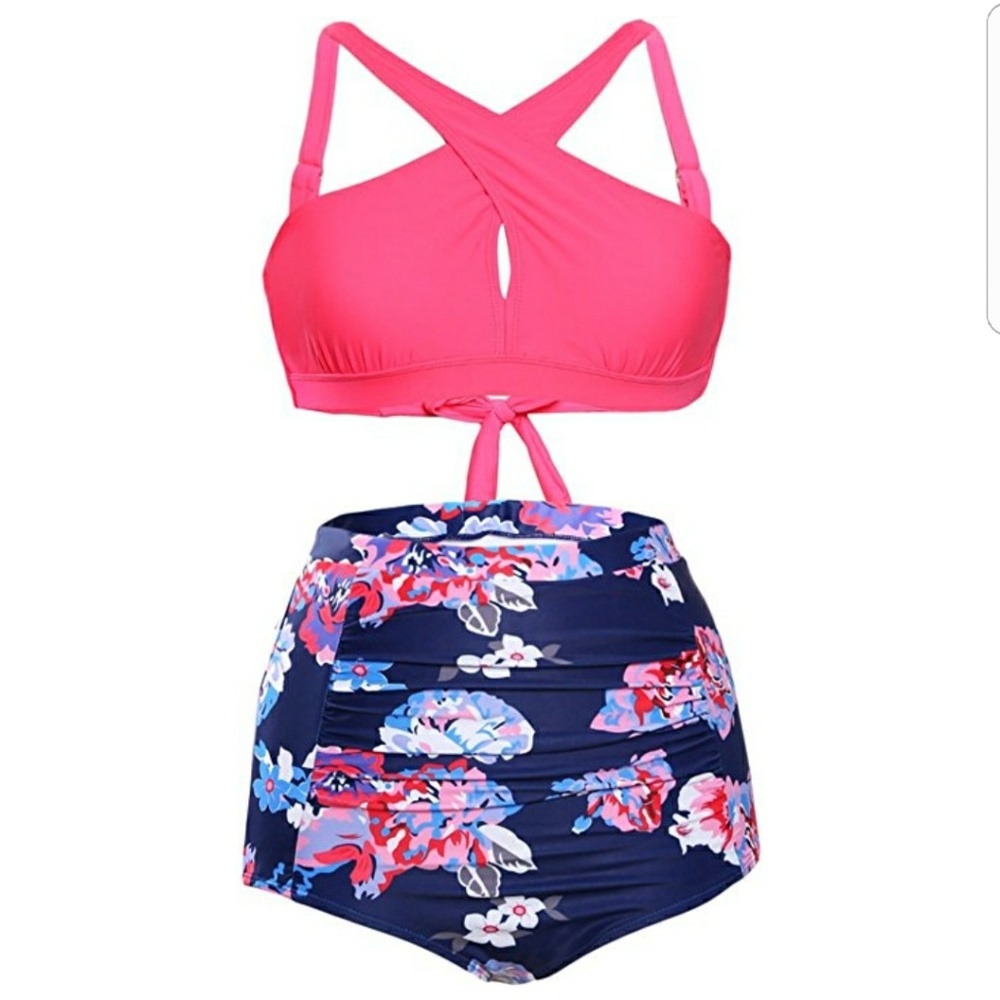 2 piece high waist swim