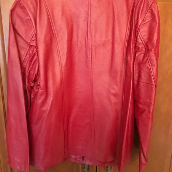Red washable leather jacket. - Picture 2 of 4