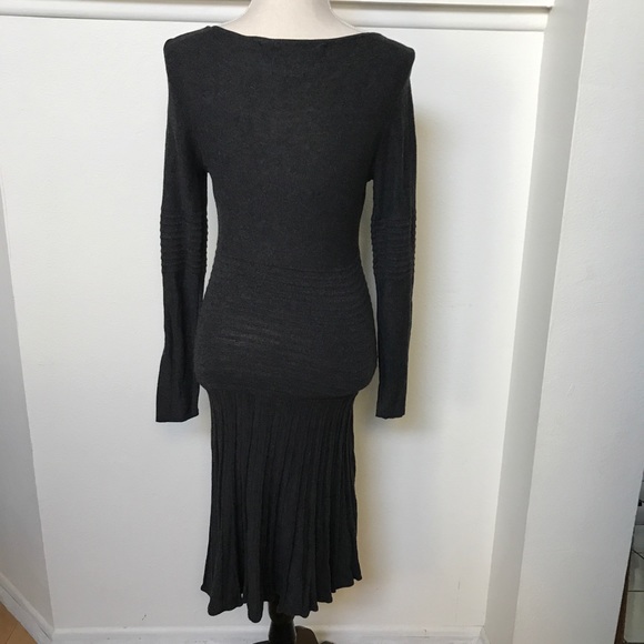 [Max Studio] Sweater Bodycon Pleated Dress - Picture 7 of 8