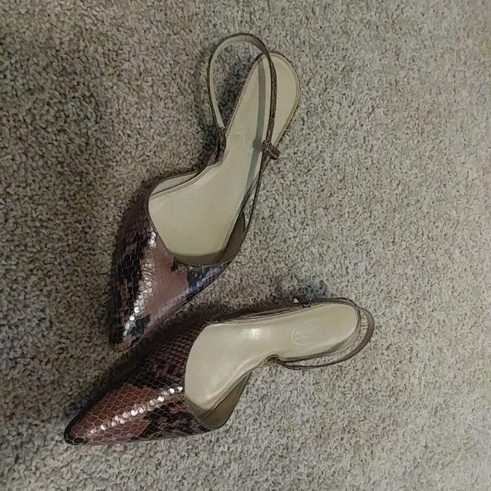 Talbot Snake Skin Slingback heels