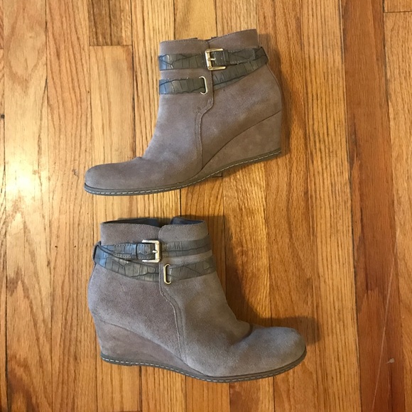 Franco Sarto Shoes - Wedge Boots with Gold Accents
