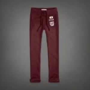 Abercrombie Fitch Men Elastic Sweatpants Dark Red
