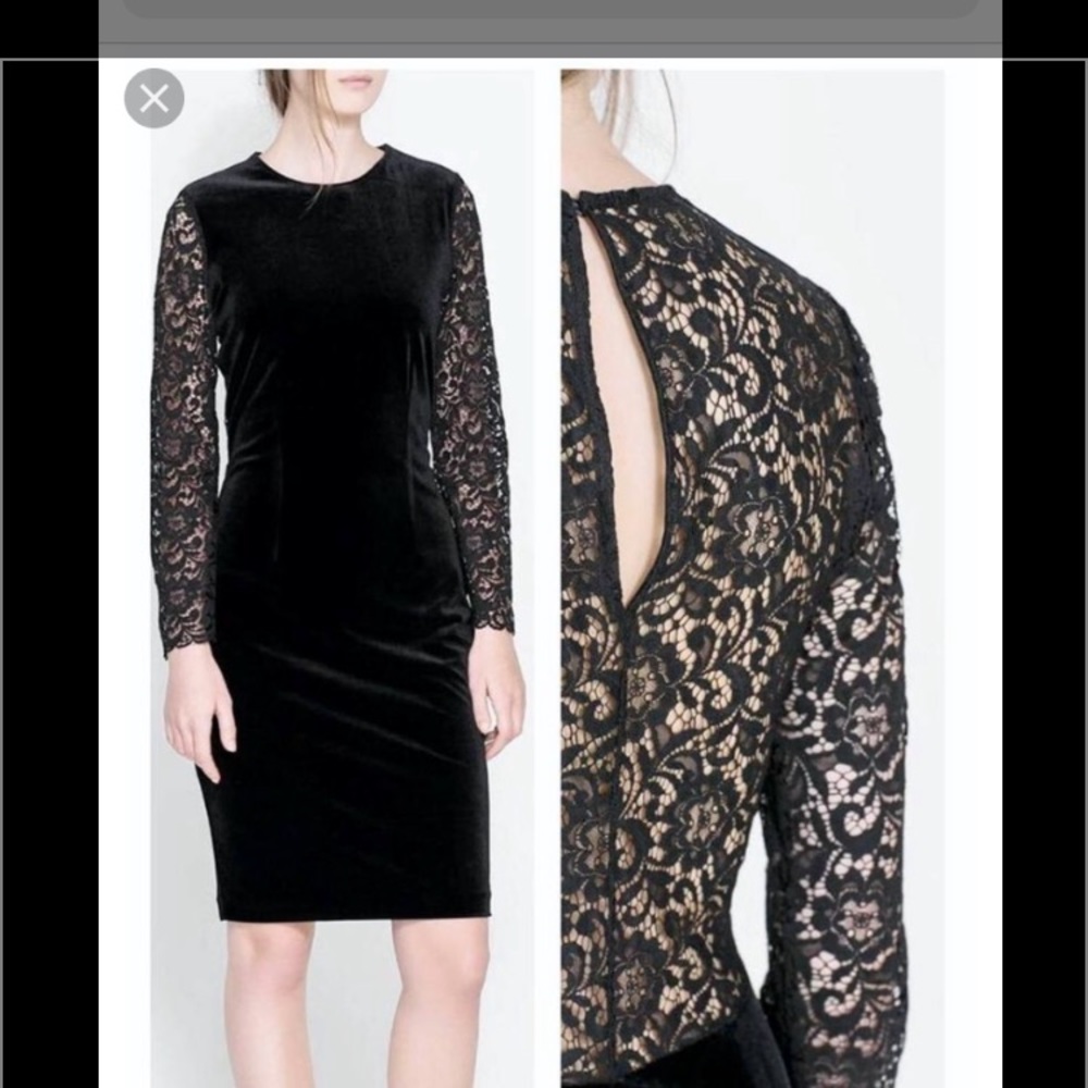 Zara velvet and lace dress