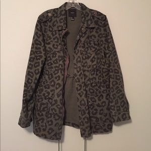 Olive Leopard Canvas Jacket, size L