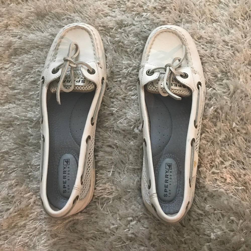 White women's Sperrys