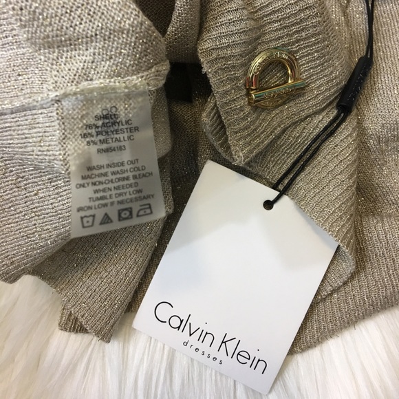 Calvin Klein Gold Button Down Light Weight Sweater - Picture 3 of 6