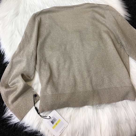 Calvin Klein Gold Button Down Light Weight Sweater - Picture 4 of 6