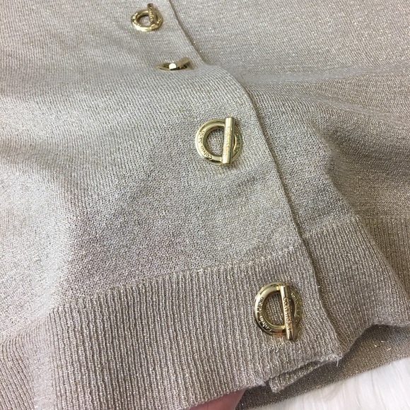 Calvin Klein Gold Button Down Light Weight Sweater - Picture 5 of 6
