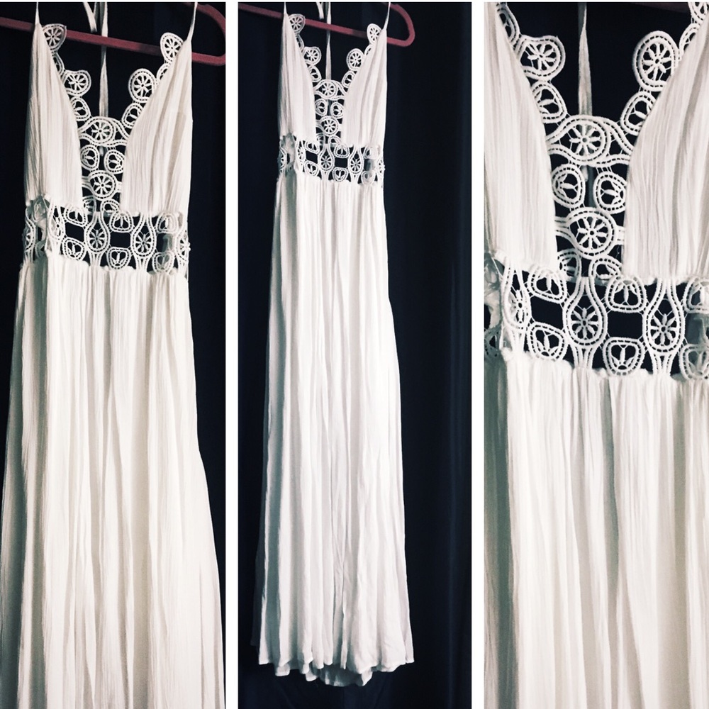 🏝Vintage style embroidered cutout dress🏝