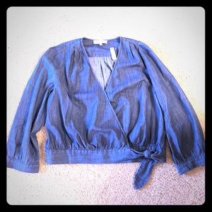 Madewell Denim Wrap Top