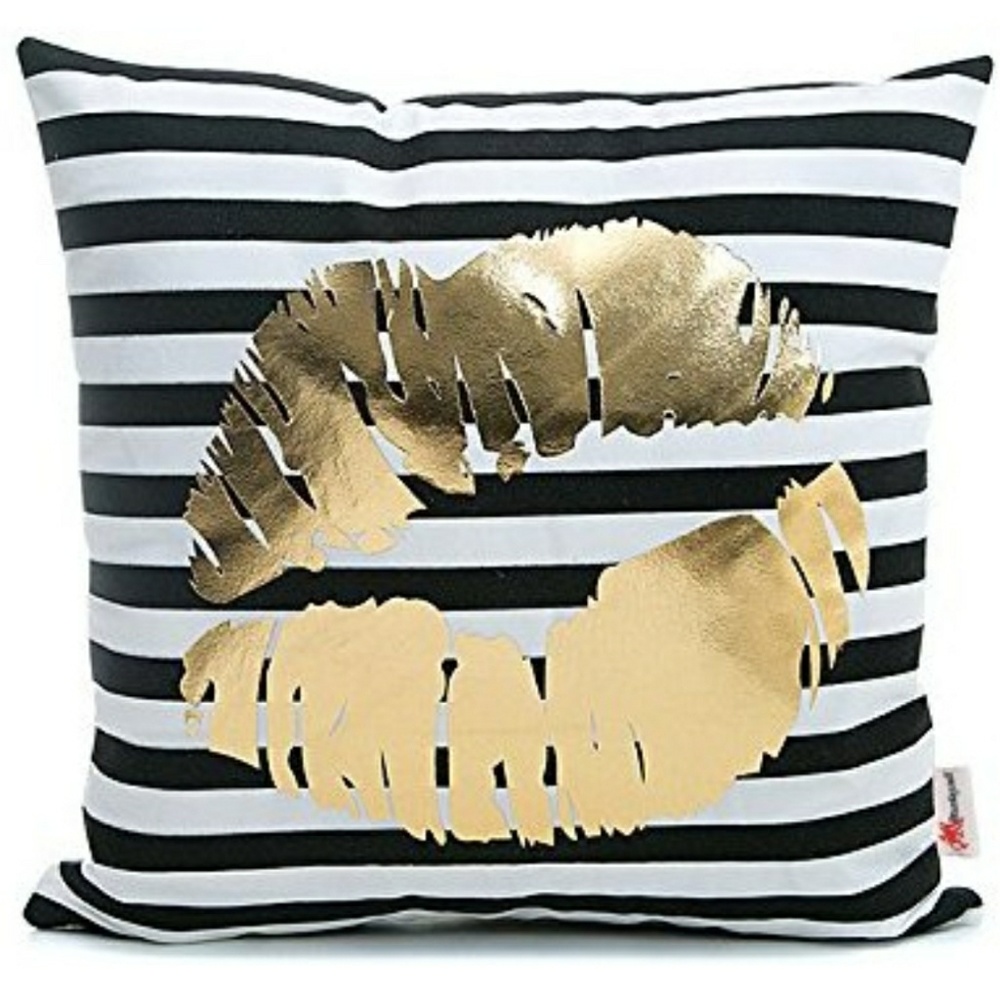 🤑2 piece New black white stripe throw covers