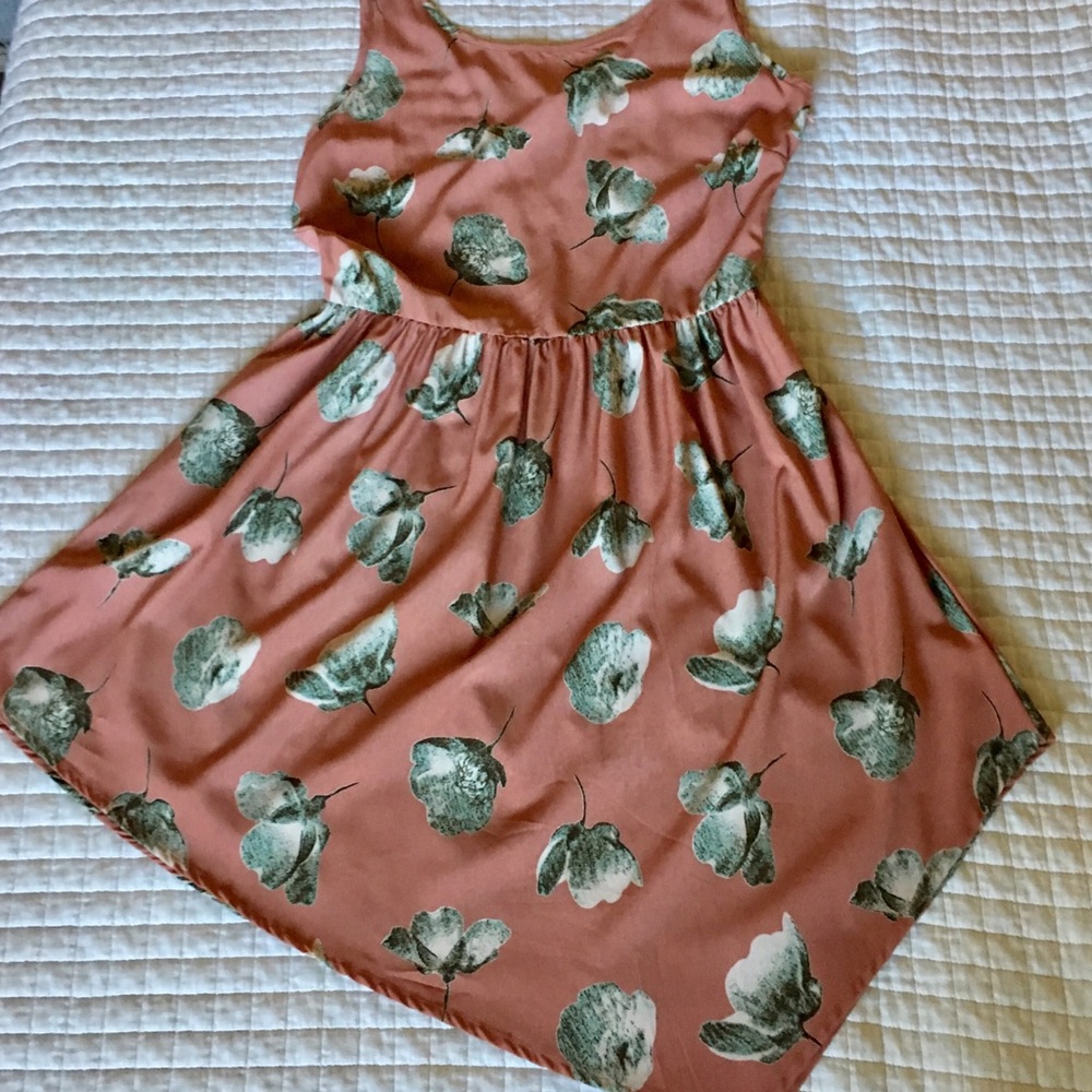 Dress asymmetrical hem.