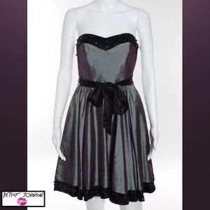 BETSEY JOHNSON Purple Iridescent Strapless Dress