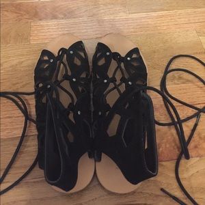 Black gladiator sandals