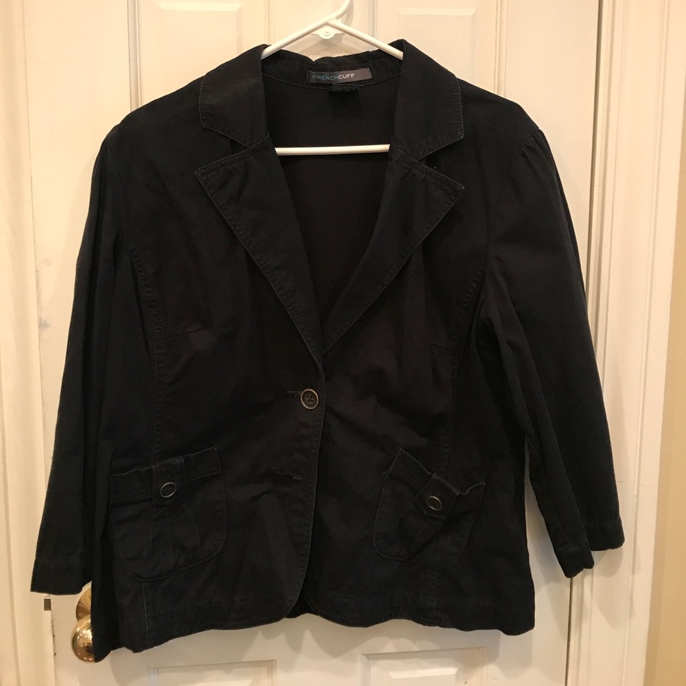 Black cotton blazer