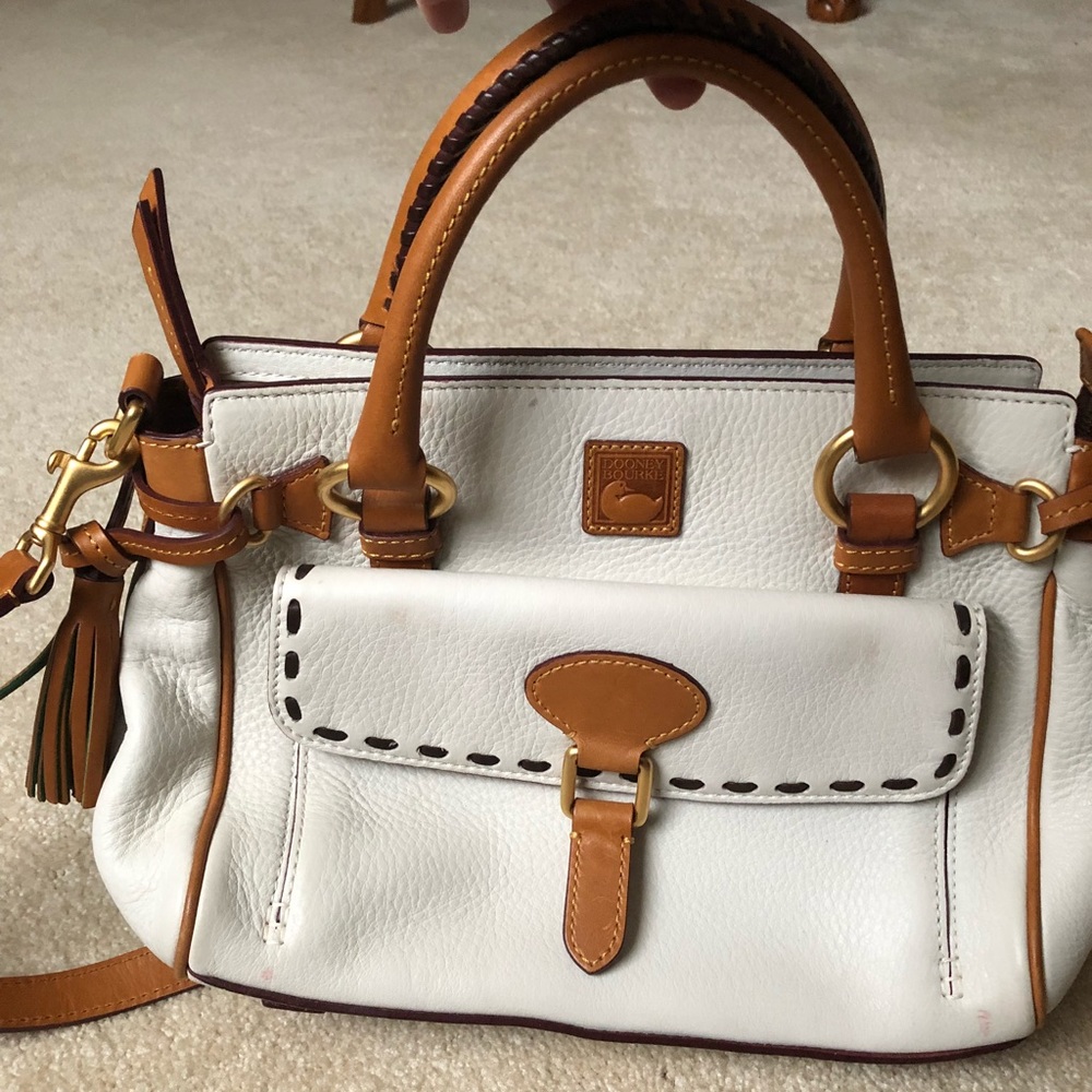 White leather purse