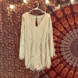 Super Cute Charlotte Russe Cream Lace Romper