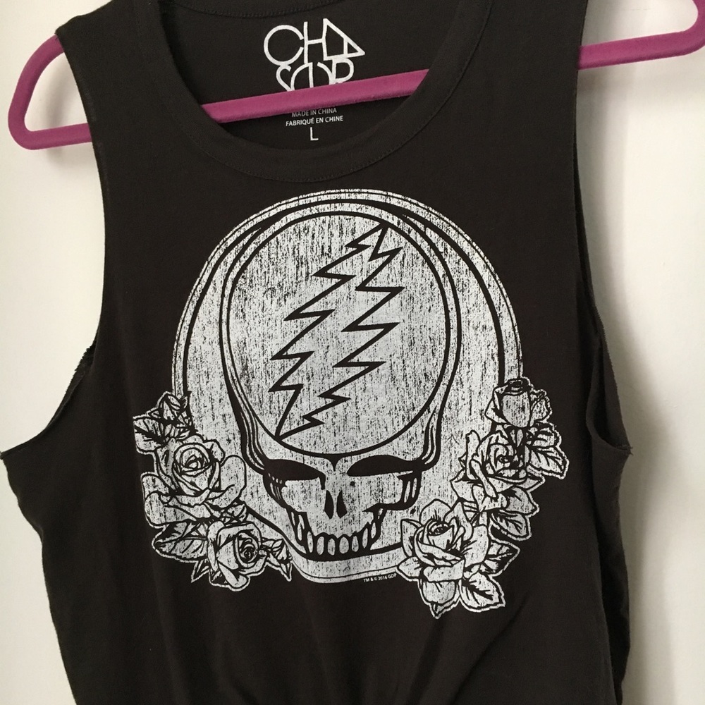 CHASER NWOT 2016 Grateful Dead Tie Up Cut Off Tank