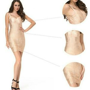 Rose gold bandage dress ~ NEW ~