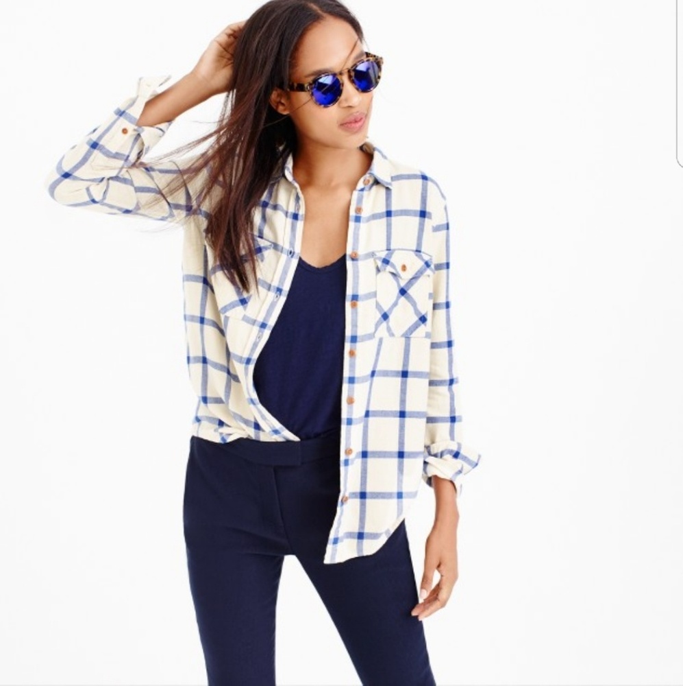 Jcrew RARE shrunken Boyfriend flannel