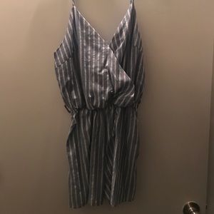 Blue and white romper