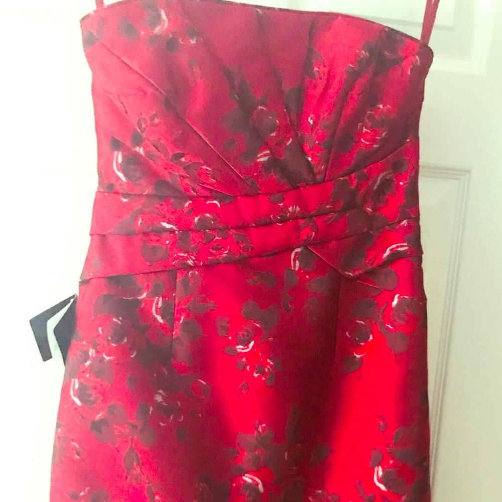 White House Black Market Strapless Red Dress