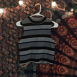 H&M Striped High Neck Tank Top