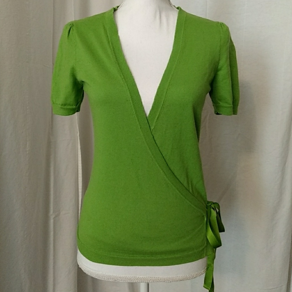 Like New Cotton Cashmere Blend Wrap Around Sweater