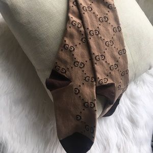 Tan&Brown Gucci Logo Knee High Socks