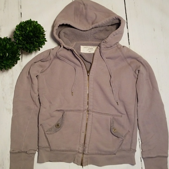 J. Crew Tops - J. CREW DISTRESSED SHERPA HOODIE