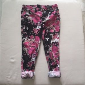 Squeeze Pink/Black and White Floral Jeans
