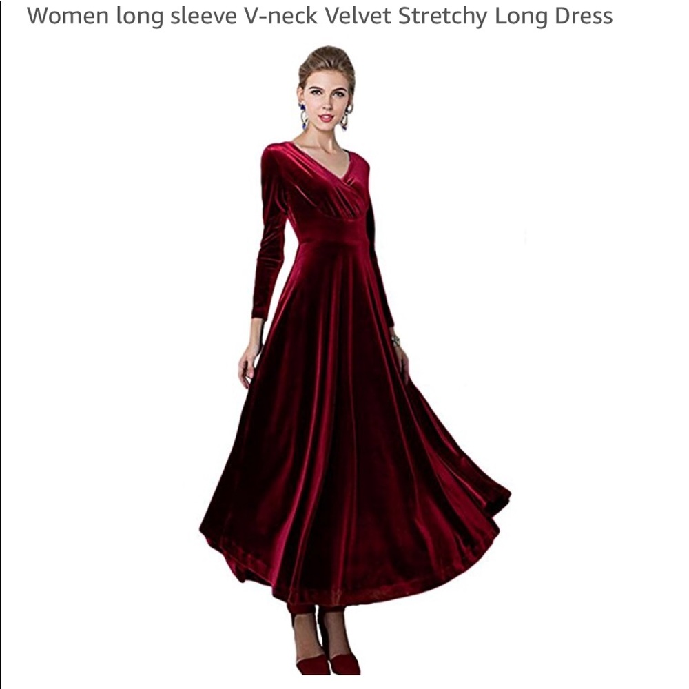 Red Velvet Vintage Dress