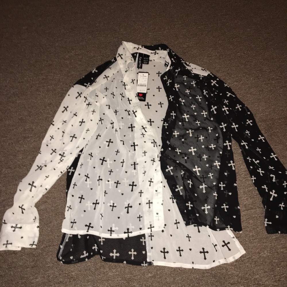 Light long button down