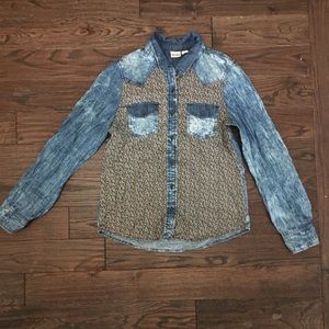 Floral jean shirt