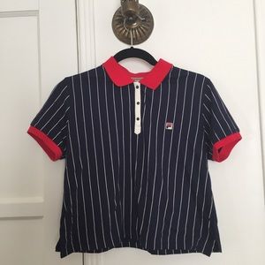 FILA cropped collared shirt