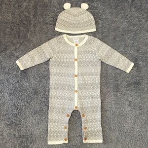 Piper and Posie Knit Onesie with Matching Hat