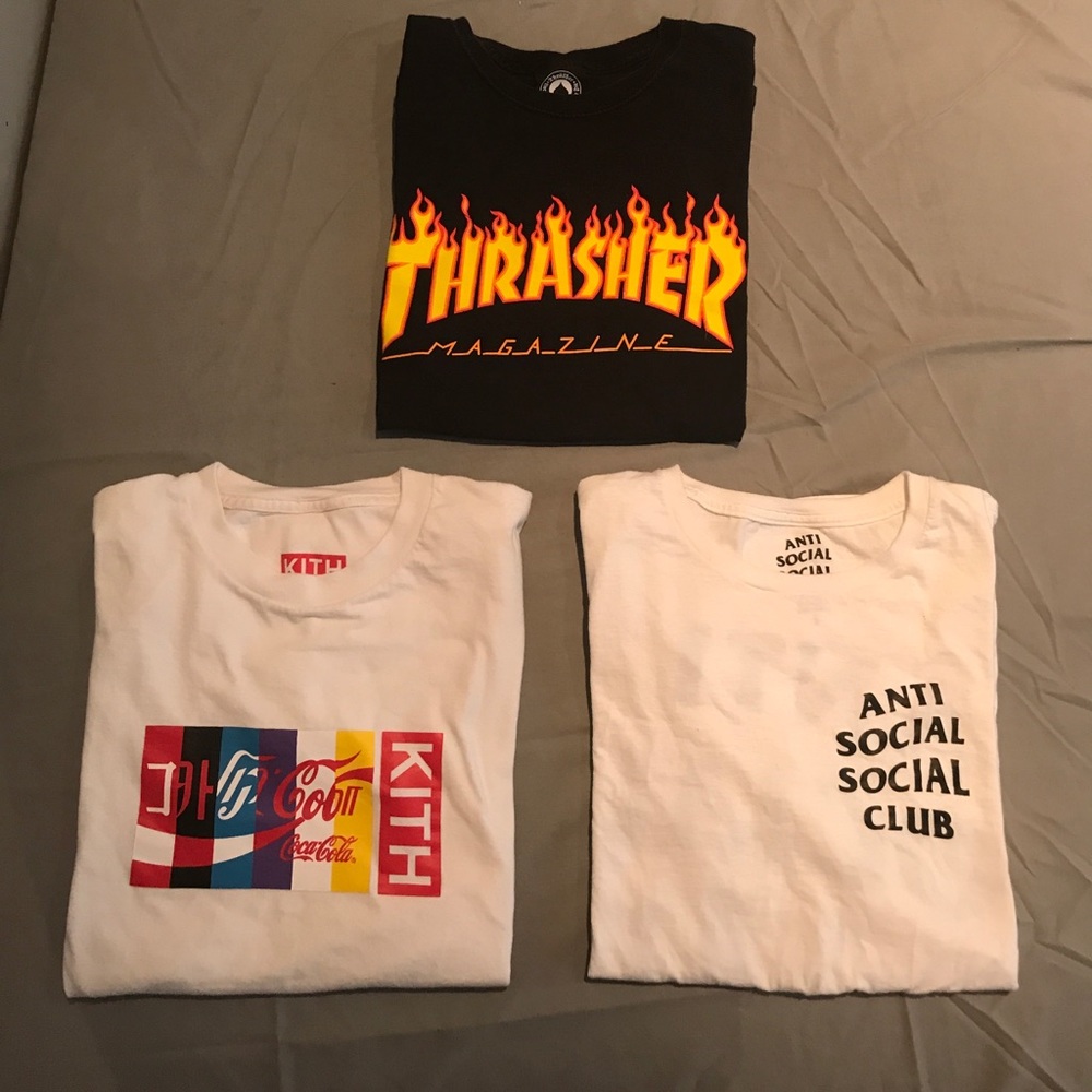 🔥Bundle🔥 Kith, Anti- Social, Thrasher Size Small