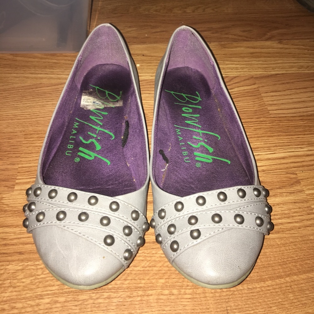 Grey studded Blowfish flats