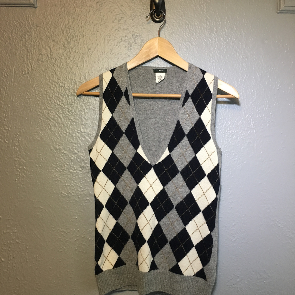 J.Crew Wool Argyle Sweater Vest